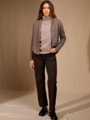 Perfect Cashmere Kaszmirowy kardigan "Mila" w kolorze szarobrązowym rozmiar: XL. Brązowe swetry Perfect Cashmere, xl, bez wzorów, z kaszmiru, bez ramiączek. Za 597.18 zł.