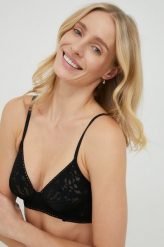 Calvin Klein Underwear biustonosz kolor czarny koronkowy gładki. Czarne biustonosze Calvin Klein Underwear, bez wzorów, z koronki. W wyprzedaży za 114.99 zł.