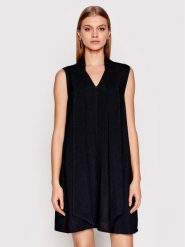 Victoria Victoria Beckham Sukienka codzienna 1122WDR003477A Czarny Relaxed Fit. Czarne sukienki Victoria Victoria Beckham, na co dzień, bez wzorów, z wiskozy, bez kołnierzyka, bez ramiączek, proste. Za 1,829.00 zł.