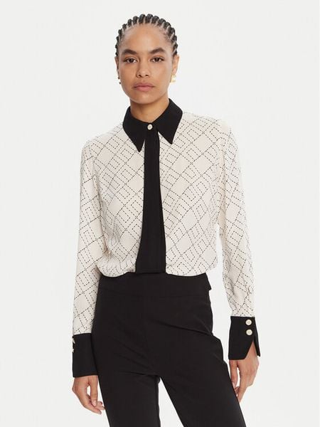 Elisabetta Franchi Koszula CA-104-56E2-V320 Biały Regular Fit. Białe koszule Elisabetta Franchi, bez wzorów, z wiskozy, bez kołnierzyka, bez ramiączek. Za 1,389.00 zł.