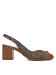 Michael Kors Sandały Perla Flex Toe Cap Pump 40R5PLMP1B Brązowy. Brązowe sandały Michael Kors, bez wzorów, ze skóry, bez obcasa, na słupku, bez zapięcia. Za 749.99 zł.