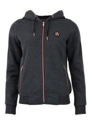 Peak Mountain Kurtka polarowa w kolorze ciemnoszarym rozmiar: XL. Czarne kurtki Peak Mountain, xl, z aplikacjami, z polaru, bez kaptura. Za 173.99 zł.