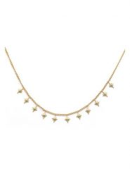 MOODE Naszyjnik "Justine" z elementami ozdobnymi - dł. 42 cm rozmiar: onesize. Żółte naszyjniki MOODE, z materiału, ze stali. Za 43.99 zł.