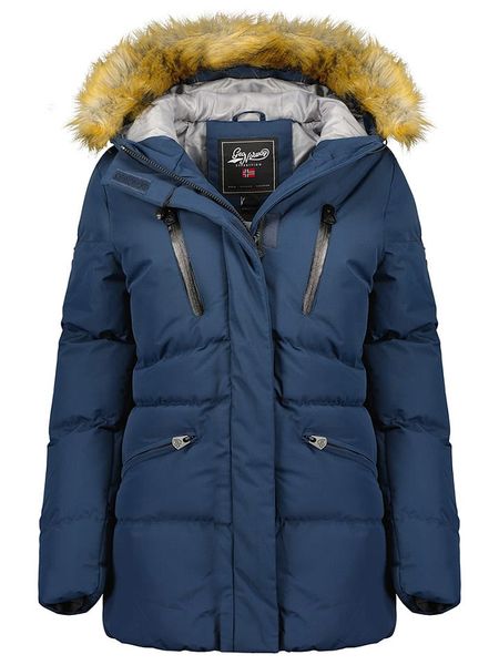 Geographical Norway Kurtka zimowa "Crown" w kolorze granatowym rozmiar: XL. Niebieskie kurtki Geographical Norway, na zimę, xl, bez wzorów, z puchu, bez kaptura. Za 406.57 zł.