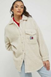 Tommy Jeans kurtka damska kolor beżowy przejściowa. Brązowe kurtki Tommy Jeans, l, bez wzorów, z jeansu, bez kaptura. Za 699.99 zł.