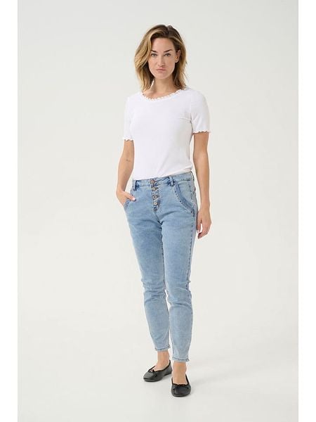 Cream Dżinsy "Sorya" - Skinny fit - w kolorze błękitnym rozmiar: W27/L28. Niebieskie jeansy Cream, l, z aplikacjami, ze skóry. Za 206.42 zł.