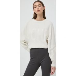 Marella sweter wełniany damski kolor beżowy. Brązowe swetry Marella, l, bez wzorów, z dzianiny, bez ramiączek. W wyprzedaży za 919.99 zł.