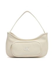 Calvin Klein Jeans Torebka Ck Shoulder Bag IU0IU00757 Beżowy. Brązowe torebki klasyczne Calvin Klein Jeans, bez wzorów, z jeansu, bez dodatków. Za 229.99 zł.