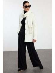 Trendyol Kardigan w kolorze białym rozmiar: L. Białe swetry Trendyol, l, bez wzorów, bez ramiączek. Za 117.99 zł.