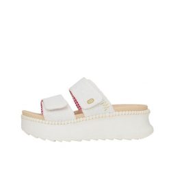 Sandały HEY DUDE DELRAY SLIDE EYELET Biały. Białe sandały PRO BRANDS, bez wzorów, z tkaniny, bez obcasa, bez zapięcia. Za 281.99 zł.