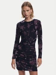 Desigual Sukienka koktajlowa Medora 25WWVK27 Czarny Slim Fit. Czarne sukienki Desigual, xl, bez wzorów, z syntetyku, wizytowe, bez kołnierzyka, bez ramiączek. Za 239.99 zł.