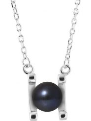 Pearl Addict Srebrny naszyjnik z perłą w kolorze tahiti - dł. 42 cm rozmiar: onesize. Niebieskie naszyjniki Pearl Addict, z materiału, z perłą, srebrne. Za 173.99 zł.