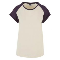 Damska koszulka z raglanowym rękawem Urban Classics. Białe t-shirty sportowe Urban Classics, s, bez wzorów, z bawełny, bez ramiączek. Za 63.40 zł.