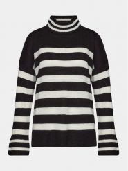 Brave Soul Sweter LK-230RIDGE Czarny Regular Fit. Czarne swetry Brave Soul, l, bez wzorów, z wiskozy, bez ramiączek. Za 169.99 zł.