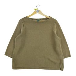 Second life - Damski beżowy sweter - Stan dobry. Brązowe swetry Ralph Lauren, bez wzorów, bez ramiączek. Za 114.17 zł.