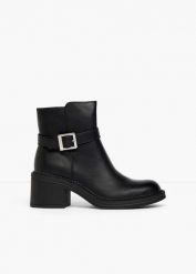 Botki marki Esprit na obcasie słupkowym. Czarne botki bonprix, bez wzorów, bez obcasa, na obcasie, bez zapięcia. Za 299.99 zł.