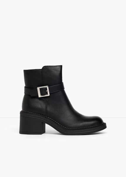 Botki marki Esprit na obcasie słupkowym. Czarne botki bonprix, bez wzorów, bez obcasa, na obcasie, bez zapięcia. Za 299.99 zł.
