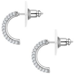 Yokoamii Kolczyki z Mosiadz w Srebrny 1 ct Damski. Szare kolczyki Yokoamii, z cyrkonią, srebrne. Za 79.99 zł.