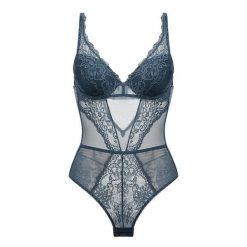 Body z usztywnianym biustem i koronkowym wykończeniem Muyesser. Czarne body i gorsety Intica, bez wzorów, z koronki, bez ramiączek. Za 199.00 zł.