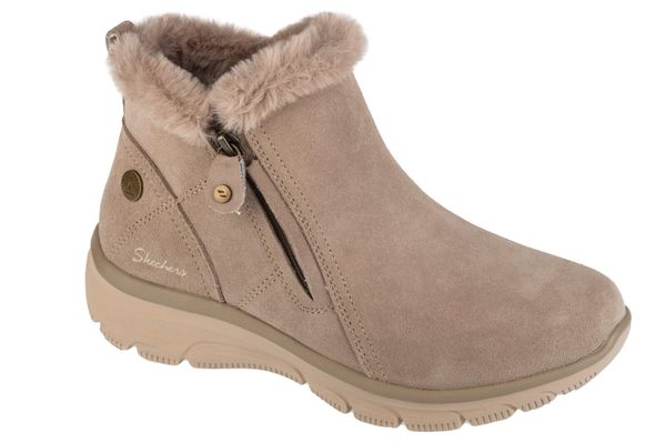 Buty zimowe damskie, Easy Going - High Zip 2. Brązowe trekkingi Skechers, bez wzorów, z materiału, przed kolano, bez zapięcia, trekkingowe. Za 379.99 zł.