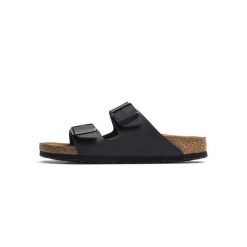 Klapki turystyczne uniseks Birkenstock Arizona 791. Brązowe klapki Birkenstock, bez wzorów, z materiału, sportowe, bez obcasa, bez zapięcia. Za 296.10 zł.