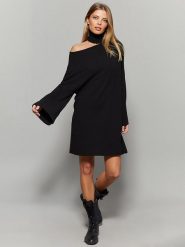 Milan Kiss Sukienka w kolorze czarnym rozmiar: S. Czarne sukienki Milan Kiss, s, bez wzorów, bez kołnierzyka, bez ramiączek, mini. Za 122.96 zł.