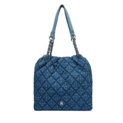 Torebka Tommy Hilfiger. Niebieskie torebki klasyczne Tommy Hilfiger, bez wzorów, z denimu, klasyczne, bez dodatków. Za 749.99 zł.