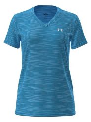 Under Armour Koszulka sportowa "Tech" w kolorze niebieskim rozmiar: XS. Niebieskie t-shirty sportowe Under Armour, xs, bez wzorów, z materiału, bez ramiączek, outdoorowe. Za 69.99 zł.