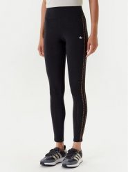 Adidas Legginsy Leopard 3-Stripes JW7307 Czarny Slim Fit. Czarne legginsy adidas, bez wzorów, z bawełny. Za 199.99 zł.
