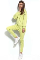 Limonkowe Dresowe Spodnie z Prostymi Nogawkami. Brązowe spodnie dresowe SALE, bez wzorów, z bawełny. Za 171.90 zł.