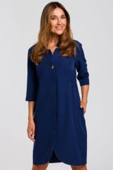 Sukienka marynarka elegancka żakietowa asymetryczna midi granatowa. Marynarki i żakiety Stylove, l, bez wzorów, biznesowe, bez ramiączek. Za 309.00 zł.