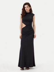 BARDOT Sukienka wieczorowa 59758DB Czarny Regular Fit. Czarne sukienki Bardot, m, bez wzorów, z syntetyku, wizytowe, bez kołnierzyka, bez ramiączek. Za 409.99 zł.