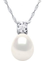 Pearline Srebrny naszyjnik z perłą - dł. 42 cm rozmiar: onesize. Białe naszyjniki Pearline, z materiału, z cyrkonią, srebrne. Za 152.99 zł.