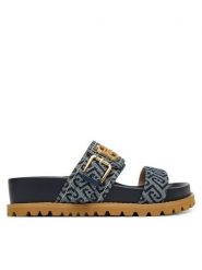 Liu Jo Klapki Livia 02 SA6109 TX523 Granatowy. Niebieskie klapki Liu Jo, bez wzorów, z materiału, bez obcasa, bez zapięcia. Za 469.99 zł.