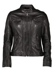 HIS Skórzana kurtka w kolorze czarnym rozmiar: 36. Czarne kurtki HIS, bez wzorów, ze skóry, bez kaptura. Za 478.99 zł.