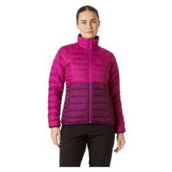 Damska kurtka ocieplana Helly Hansen Banff. Fioletowe kurtki narciarskie Helly Hansen, na zimę, bez wzorów, z puchu, bez kaptura, narciarskie. W wyprzedaży za 701.90 zł.