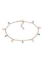 Elli Damski z blaszkami, turkusowa Lato Boho z koralikami Howlit regulowana w srebrze próby 925 Sterling Silver Bransoletki na nogę 1 ct. Niebieskie bransoletki Elli, pozłacane. Za 328.99 zł.