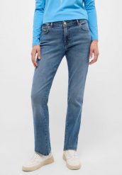 Damskie Spodnie Jeansowe MUSTANG Crosby Relaxed Straight Denim Blue 1015294 5000 582. Niebieskie jeansy Mustang, l, bez wzorów, z bawełny, casualowe. W wyprzedaży za 89.99 zł.