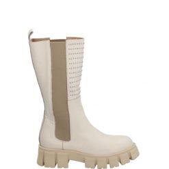BEŻOWE SZTYBLETY M405M3 VIT GHIAC. Brązowe botki Venezia, bez wzorów, ze skóry, bez obcasa, bez zapięcia. Za 299.00 zł.
