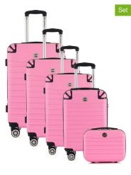 Geographical Norway 5-częściowy zestaw "Shock" w kolorze jasnoróżowym rozmiar: onesize. Różowe walizki Geographical Norway. Za 543.99 zł.