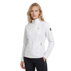 Bluza trekkingowa damska na zamek DIANE. Białe bluzy bez kaptura Aulp, s, bez wzorów, z dzianiny, bez kaptura, outdoorowe. Za 395.99 zł.