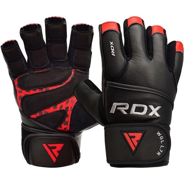Rękawiczki RDX L4 Finger Weightlifting Leather. Czarne rękawiczki RDX SPORTS, bez wzorów, sportowe. Za 99.99 zł.