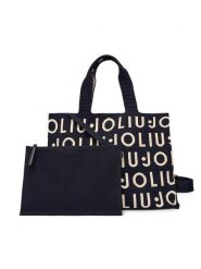 Liu Jo Torebka 2A6026 M0300 Czarny. Czarne shopper bag Liu Jo, bez wzorów, z materiału, bez dodatków. Za 499.99 zł.