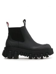 Tommy Jeans Sztyblety Tjw Rubber Rain Boot EN0EN02234 Czarny. Czarne botki Tommy Jeans, bez wzorów, z jeansu, bez obcasa, na płaskiej podeszwie, bez zapięcia. Za 569.99 zł.