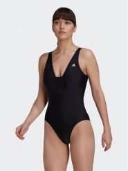 Adidas Strój kąpielowy Iconisea 3-Stripes Swimsuit HI1082 Czarny Fitted Fit. Czarne stroje jednoczęściowe adidas, bez wzorów, z syntetyku, sportowe. Za 129.99 zł.