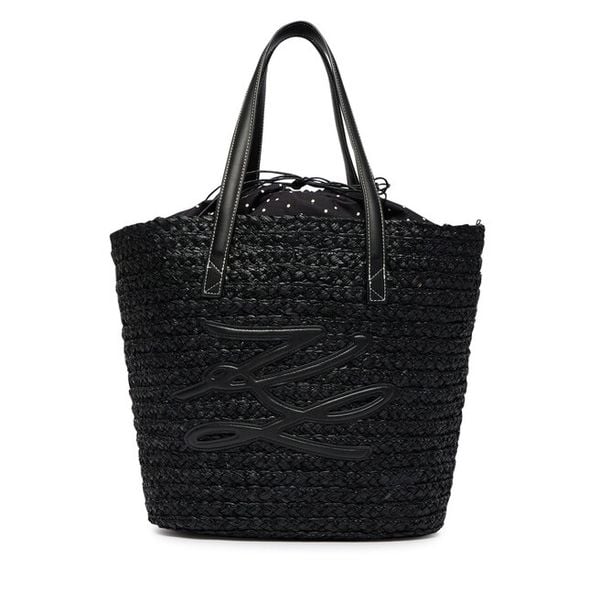 Torebka KARL LAGERFELD. Czarne shopper bag KARL LAGERFELD, bez wzorów, bez dodatków. Za 703.99 zł.