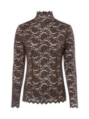 Neo Noir Bluzka damska - Liza Laceflower Kobiety Sztuczne włókno brązowy jednolity, 36. Brązowe bluzki Neo Noir, bez wzorów, z koronki, eleganckie, bez kołnierzyka, bez ramiączek. Za 199.95 zł.