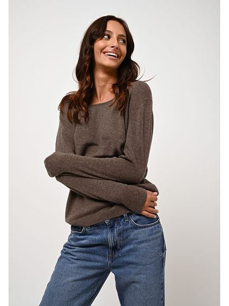 AUTHENTIC CASHMERE Kaszmirowy sweter "Lanfon" w kolorze brązowym rozmiar: M. Brązowe swetry AUTHENTIC CASHMERE, m, bez wzorów, z kaszmiru, bez ramiączek. Za 311.12 zł.