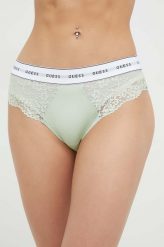 Guess figi kolor zielony. Zielone figi Guess, z aplikacjami, z bawełny. Za 139.99 zł.