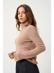 AUTHENTIC CASHMERE Kaszmirowy golf "Linda" w kolorze beżowym rozmiar: L. Brązowe swetry AUTHENTIC CASHMERE, na lato, l, bez wzorów, z kaszmiru, bez ramiączek. Za 525.86 zł.